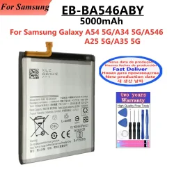 5000 mAh EB-BA546ABY Akku für Samsung Galaxy A54 A546 A35 A34 A25 5G Telefonbatterien Schnelle Lieferung + Werkzeuge