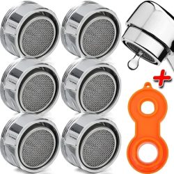 1/6set Messing Wasser Sparen Wasserhahn Wasserhahn Belüfter Gewinde Bad Wasserhahn Bubbler Austauschbare Filter Gemischte Düse 24mm bad Teil
