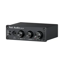 Fosi Audio Q4 Mini Stereo USB Gaming DAC & Kopfhörerverstärker Audio Konverter Adapter für Heim-/Desktop-betriebene/aktive Lautsprecher