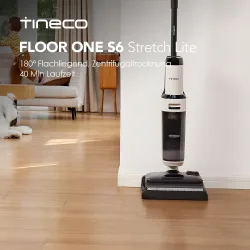 Tineco Floor ONE S6 Stretch Lite Nass Trockensauger, 180°Lay-Flat Nasssauger, Zentrifugallufttrocknung, 40min Laufzeit, Beidseit
