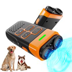 Professionelles Ultraschall-Hundeabwehrgerät mit LED-Taschenlampe, Wiederaufladbar, Anti-Bell-Gerät für Hundetraining