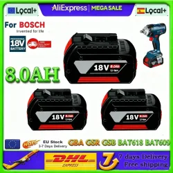18V 8,0Ah Wiederaufladbarer Akku für Bosch 18V Ersatzakku Tragbarer Ersatz für GBA GSR GSB BAT618 BAT609 BAT620