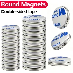 Superstarker Neodym-Magnet mit doppelseitigem Klebeband, runder Magnet N35, starke Permanentmagnete