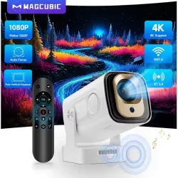Magcubic Hy310 Projektor Android 11 4K Native 1080P Autofokus 330Ansi Native Helligkeit Dual-WLAN Bt5.4 Air Mouse Sprachsteuerung für Heimkino und Outdoor-Filme