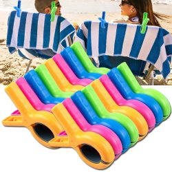 Inklusive Aufbewahrungstasche, 4/8 Stück große Strandhandtuchklammern für Strand-/Pool-/Cruise-Stühle, strapazierfähig, Wäscheklammern, winddicht
