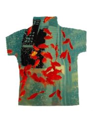 Retro Druck Hohe Elastische Design Bluse Frauen Sommer Y2k Halb Hohen Kragen Beiläufige Dünne Tops Koreanische Mode 2000s Dünne t-shirts Neue