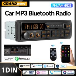 Retro MP3-Autoradio-Player 1 DIN Stereo EQ FM AM RDS DAB-Empfänger QC3.0 Bluetooth USB AUX-Eingang für VW Porsche Mercedes Benz BMW