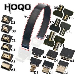 Ribbon FPV HDMI-kompatibler Stecker Flexibles Flachkabel Raspberry Pi 4 Micro HDMI auf HDMI/Mini HDMI Buchse 90 Grad FFC 20-polig