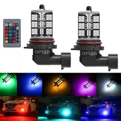 LED-Nebelscheinwerfer H8 H11 H1 H3 H7 5050 27SMD Bunte RGB 9005 Hb3 H27 880 881 Auto-Nebelscheinwerfer LED-Leuchten mit Fernbedienung 12 V 24 V
