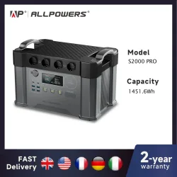 ALLPOWERS, ALLPOWERS S2000 PRO Solargenerator 2400W Batterieladegerät 110/230V Reine Sinuswelle AC-Steckdose & SE100 2×100W Tragbares Solarpanel