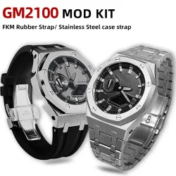 GM2100 Upgrade-Set mit Stahlgehäuse und Armband für Casio 5611 GM-2100 GBM-2100, modifiziertes Fluorkautschukband, Metallgehäuse, Ersatzteile