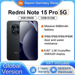 Globale Version Xiaomi REDMI Note 15 Pro 5G Smartphone 5G 6,83' 6580mAh 45W Ladung 200MP Hauptkamera IP66 IP68 IP69 IP69K