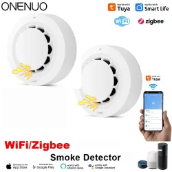 Tuya Wifi oder Zigbee Rauchmelder Sensor Drahtlose Feuer Schutz Rauch Alarm Hohe Empfindlichkeit Sicherheit Prävention Sensor 80DB