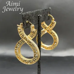 Original Vintage Dubai Vergoldete Creolen für Frauen Hohl Kupfer Tropfen Ohrringe Afrikanischen Schmuck Set Party Hochzeit Geschenke