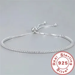 Armband aus 925er-Sterlingsilber, elegantes Zirkon-Tennis-Zirkon-Kristall-Armband für Damen, modisch, schlicht, Verlobung, Hochzeit, Glam