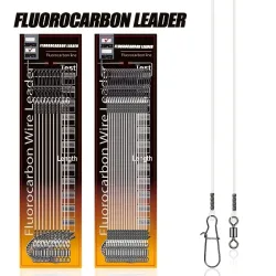 10/20 Stück Pike Fluorocarbon-Vorfachschnur, Kohlefaser-Vorfachschnur mit Wirbelverschluss, Angelvorfachschnur für Salzwasser & Süßwasser