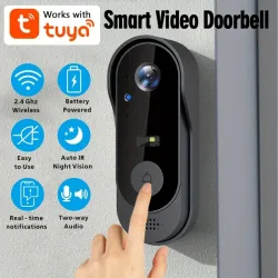 Tuya WiFi Smart Video-Türklingel für den Außenbereich, bidirektionale HD-Türspion-Kamera 1080P, unterstützt SD-Karte und Cloud-Speicher, wasserdicht