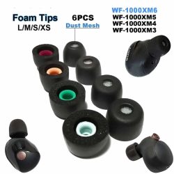 6 Stück Memory-Schaum-Ohrstöpsel für Sony WF-1000XM6 WF-1000XM5 WF-1000XM4 WF-1000XM3, rutschfeste Ohrstöpsel
