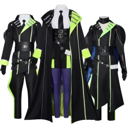 Twisted Wonderland Diasomnia Uniform Cosplay Kostüm Lilia Sebek Malleus Cos Outfit Schwarzer Langer Mantel Komplettes Set Halloween-Anzug