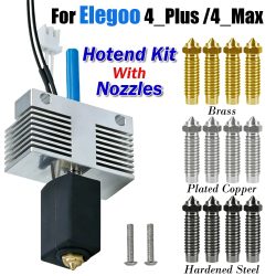Für ELEGOO Hotend-Kit Neptune 4Max/4Plus mit 4 Stück 0,4 mm Düse, vollständig montierbares Ganzmetall-Hotend-3D-Druckerzubehör