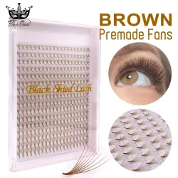 320 farbige, spitz zulaufende, braune vorgefertigte Fächerwimpern 5D 6D 8D gemischte russische Volumen-Camellia-Wimpernverlängerungen 8-15mm für Wimpernservices