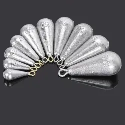 5 Stück/20 Stück 10g-100g Angelgewichte, tropfenförmige Hakenring-Sinker zum Angeln, Angelzubehör, Casting Drop Shot Gewichte