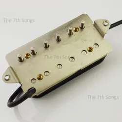 Aldrich-Inspirierter Hals- und Brücken-Tonabnehmer, Handgewickelter Alnico 5 Humbucker Pickup in Schwarz / Nickel mit 4-Leiter-Kabel für E-Gitarre