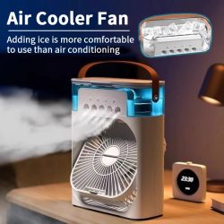 Neuer 3-in-1 tragbarer Ventilator, Klimaanlage, Haushalt, Mini-Luftkühler, LED-Nachtlicht, Luftbefeuchter, Lufteinstellventilator, Büro- und Heimventilator