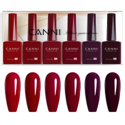 CANNI HEMA FREE 9 ml Nagel-Gel-Nagellack-Set, tolle Abdeckung, Farbgel-Set, Nagel-Maniküre, Soak Off, UV-LED, Weihnachts-Rot-Geschenk, Gel-Nagel