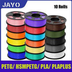 JAYO 10 Rollen PLA Plus / PETG / High Speed Matte PLA / PLA Filament 1,75mm Blasenfrei Glatt Mehrere Farben Optional für 3D-Druck