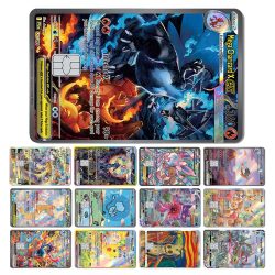 Magic Shark Mew Charizard EX Eevee Gengar Pikachu TCG Karte Holographischer Laser-Skin-Film Aufkleber für Bank- und Kreditkarten