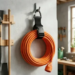 2 Stück Verstellbare Gartenschlauch-Gurte, Robuster Verlängerungskabel-Organizer, Hängende Aufbewahrungsgurte für Garagen und Studios, Wiederverwendbar