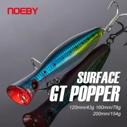 Noeby-Big Game Popper Angelköder, künstlicher harter Köder für GT-Salzwasserangeln, Topwater-Wobbler, 12 cm, 43 g, 16 cm, 78 g, 20 cm, 155 g