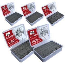 1000 Stück Druckbleistift-Minenkern 0,5 0,7 0,9 1,3 2,0 mm große Kapazität austauschbare Bleistiftminen für Studenten, erschwingliche Geschenkbox