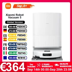 2025 Neuester Xiaomi Roboterstaubsauger 5 Globale Version 20000Pa Saugkraft Staubsauger mit ausziehbarem Wischmopp und Seitenbürste Selbstreinigend Smart Sprachsteuerung APP-Steuerung (X20+ X20
