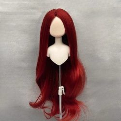 1/6 1/4 1/3 BJD Perückenzubehör Weiche Seide Langes lockiges Haar Weiß/Rote Perücke für 30 cm Puppe