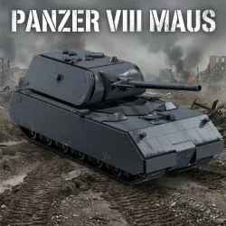Panzer VIII Maus Schwerer Panzer Bausteine-Set Militärfahrzeug Konstruktions-Bausteine Modellbausatz DIY Montage Panzer-Spielzeug für Erwachsene Ideales Geburtstags- und Feiertagsgeschenk