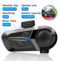 Bluetooth 5,3 Helm Headset Drahtlose Freisprechen Telefon Kit Motorrad Wasserdichte Kopfhörer Musik Player Lautsprecher Moto