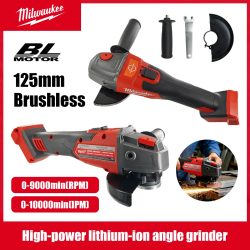 Milwaukee Winkelschleifer 125mm Bürstenlos Polier- und Schneidemaschine mit No-Lock-Paddelschalter Elektrisches Kabelloses Elektrowerkzeug