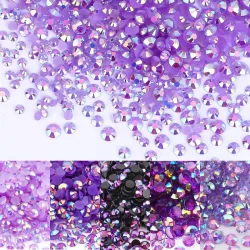 Lila Amethyst-Serie, 2?5 mm, Großhandel mit Harz-Strasssteinen für Kleidungsdekoration, nicht Hotfix, Glitzer, flache Rückseite, Kristall-Nagelkunst