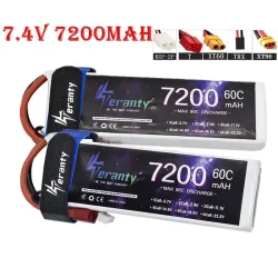 Upgrade 7200MAH 7,4 V 60C LiPo Batterie 2S Mit T TRX XT90 Stecker Für RC Quadcopter Hubschrauber auto Boot Drone Ersatzteile 2S Batterie