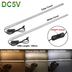 DC 5V USB LED Bar Lichter mit Schalter 35 40 50cm LED Starren Streifen Licht 3000K 4000K 6000K für Zimmer Küche Unter Schrank Beleuchtung