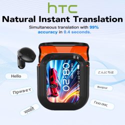 Übersetzer HTC NE20 Neue Bluetooth 6.0 Drahtlose Kopfhörer Übersetzungskopfhörer IPX4 Wasserdicht Bewertung Lange Akkulaufzeit