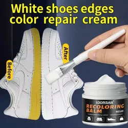 LOORSAN New White Shoe Edge Restorer 35 g ? Professionelle Schuhreparaturcreme für Turnschuhe, Stiefel, Leder, einfach anzubringende Farbfixierung