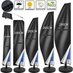 Wasserdichte Abdeckung für Freiarm-Sonnenschirme, Bananen-Sonnenschirm-Abdeckung, Ganzjahres-Sonnenschirm-Schutz