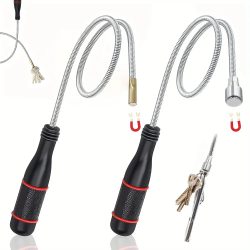 Flexibles magnetisches Aufnahmewerkzeug mit starker Saugstange ? biegbar für Autoreparatur/Waschbeckenabfluss und Mehrzweckgebrauch