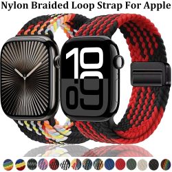 Nylon-Geflechtarmband mit Magnetverschluss für Apple Watch Ultra 11 10 9 8 7 49mm 46mm 42mm 45mm 41mm, komfortables Band für iWatch 6 5 SE 44mm
