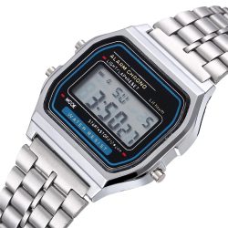 Luxus LED Digital Uhr für Männer Edelstahl männer Elektronische Armbanduhr Einfache Business Gold Splitter Herren Uhr Reloj Hombre
