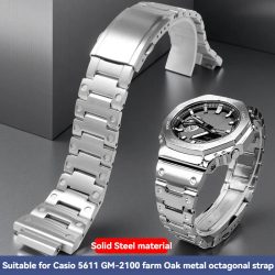 GBM-2100/GM2100/GA2100/GA2100 für Casio G-SHOCK Metall-Armband-Ersatz mit achteckigem Armband und 16-mm-Edelstahlarmband-Zubehör