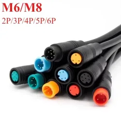 M6 M8 2/3/4/5/6-poliger 6mm Stecker-Buchse Julet Elektro-Ebike-Steckverbinder Kabel Signalsensor Wasserdichter Roller-Kabelanschluss